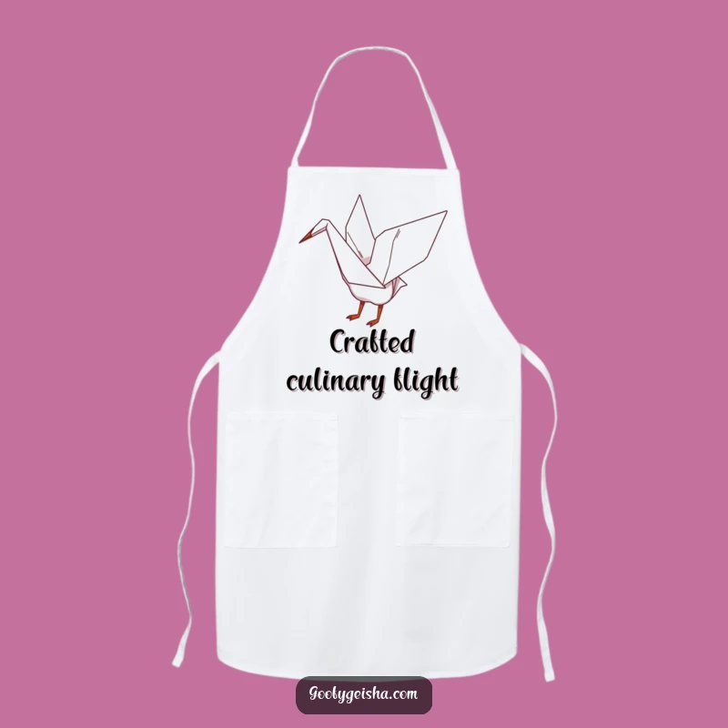 Funny Origami Crane Apron - Artistic Kitchen Fun with Flying Wings