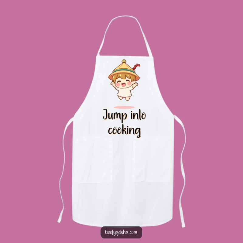Funny Festive Apron - Jump into Cooking with Joy
