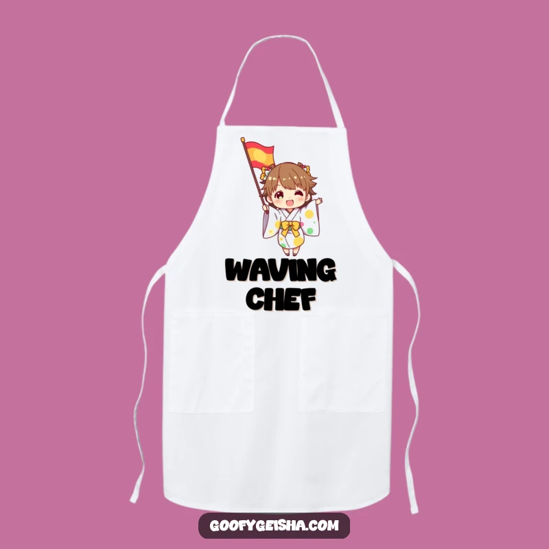 Funny Kimono Flag Waving Apron - Kitchen Celebration Fun Gift