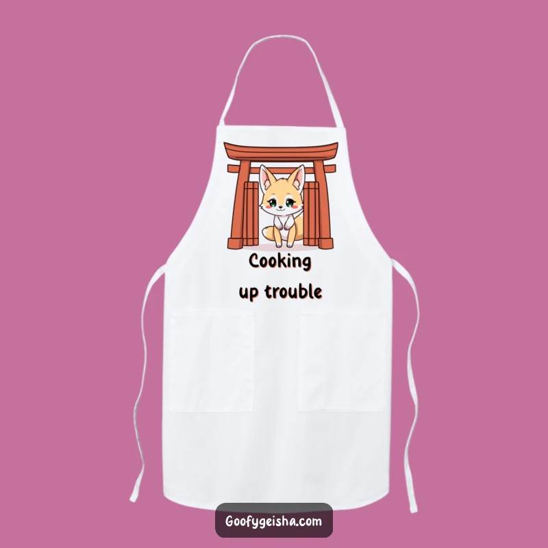 Funny Kitsune Fox Apron: Cook with Cunning, Playful Kitchen Gift!