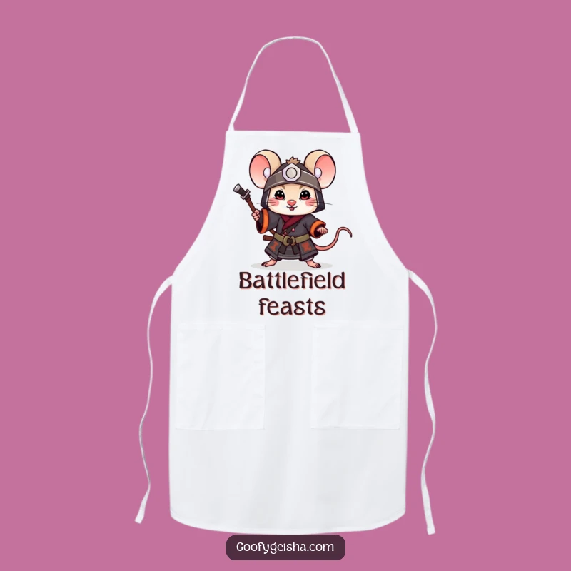 Funny Mouse Samurai Apron: Playful Chef Character, Perfect Funny Gift