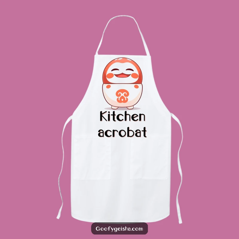 Funny Daruma Apron: Upside Down Cheer, Perfect Gift for Happy Cooks