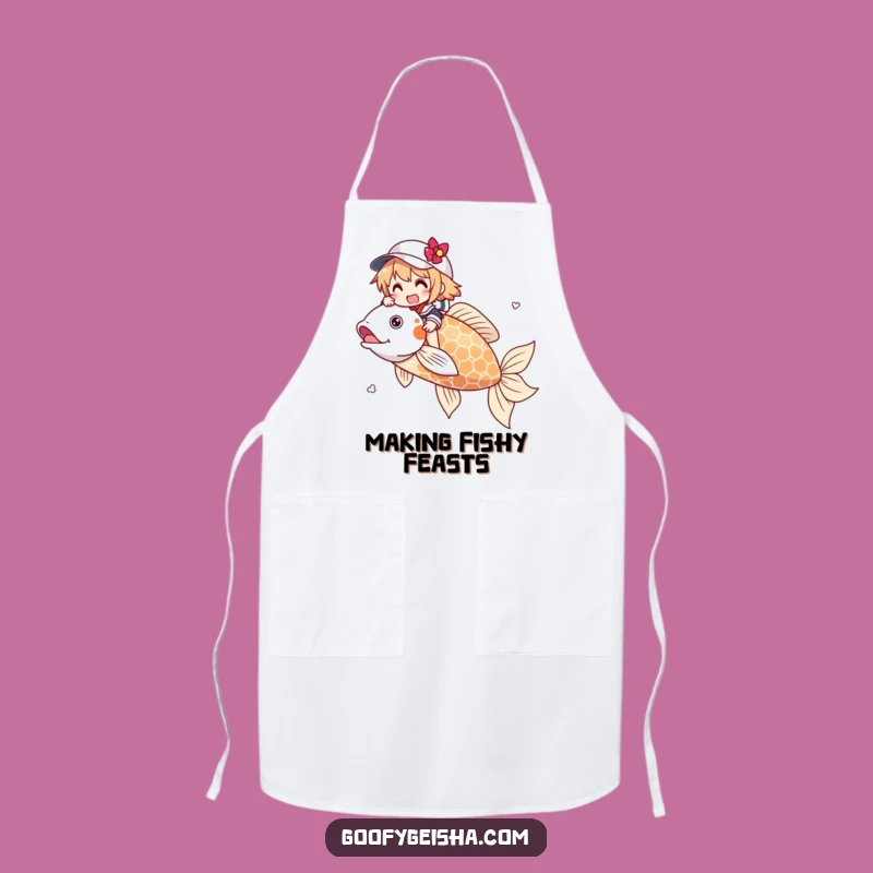 Funny Koi Rider Apron: Kitchen Aquatic Adventure, Hilarious Funny Gift for Cooks
