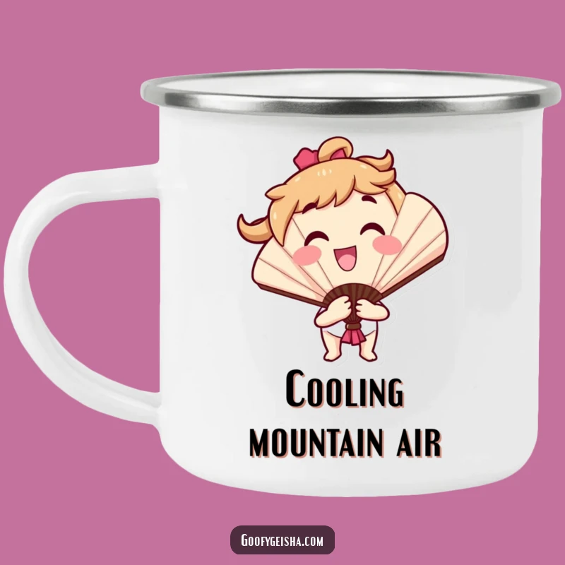 Durable Funny Fan Character Camping Mug for Outdoorsy, Cheerful Adventures