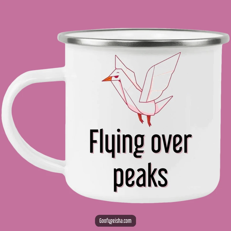 Durable Funny Origami Crane Camping Mug for Joyful Outdoor Escapades