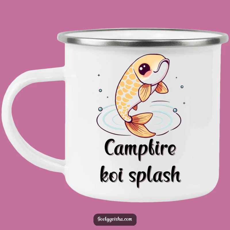 Funny Camping Koi Fish Mug: Lively Adventures with Aquatic Charm