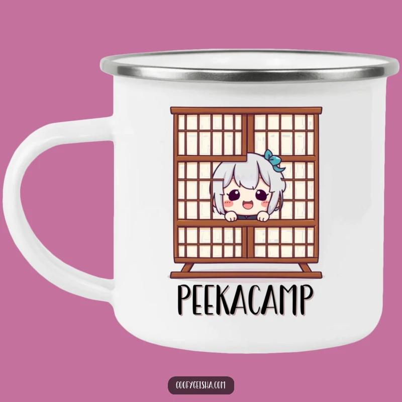 Funny Kawaii Shoji Campfire Mug: Hilarious Peeking Adventures