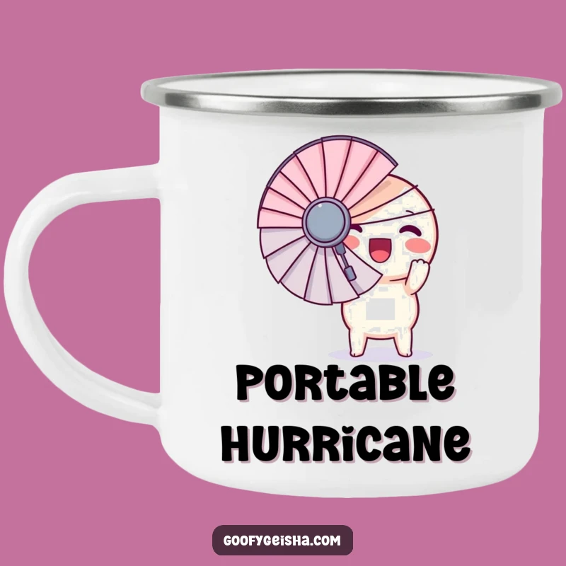 Funny Kawaii Camping Mug - Round Character Giant Fan Outdoor Cup