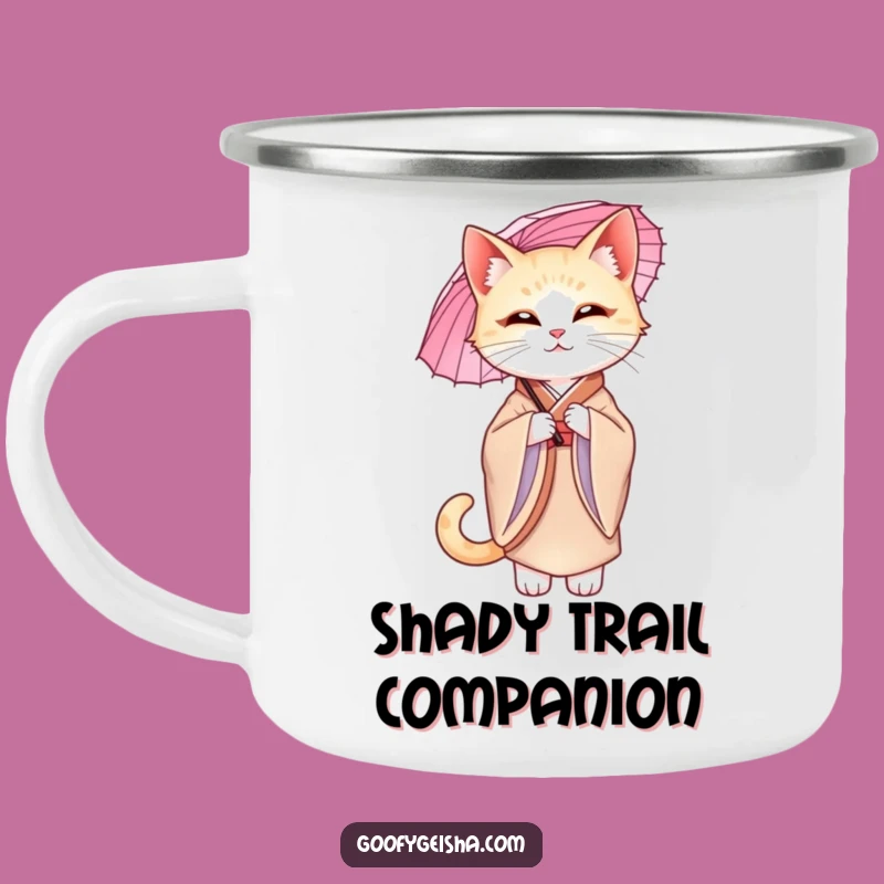 Funny Cat Kimono Camping Mug: Outdoor Graceful Style, Unique Humorous Gift