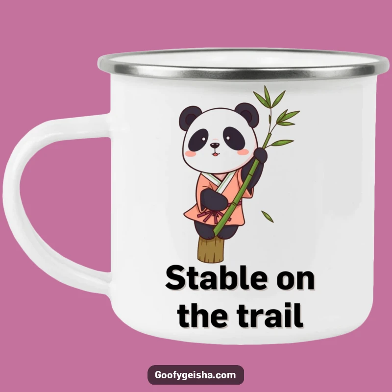 Funny Panda Kimono Camping Mug - Durable Wobbly Balance Camp Cup Gift