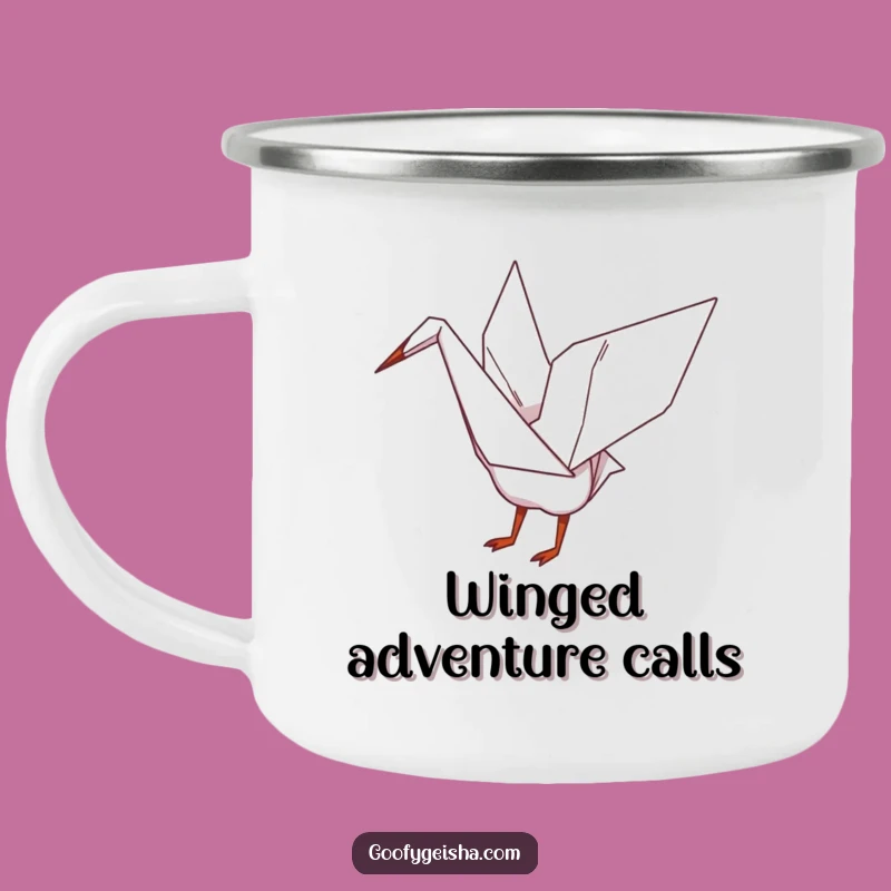Funny Origami Crane Camping Mug - Artistic Brews on the Go