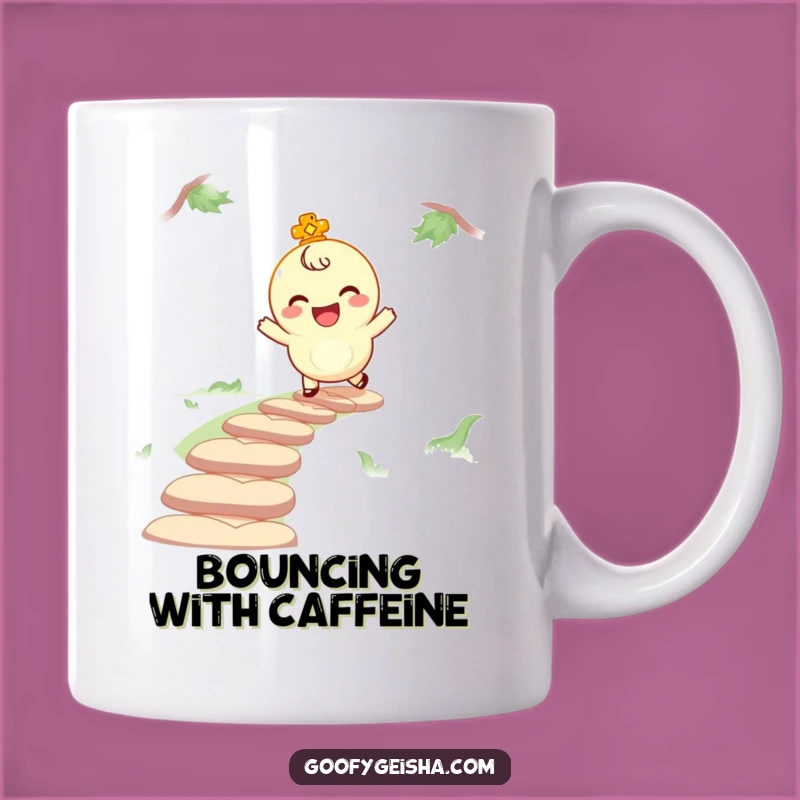 Funny Lucky Charm Mug: Giggling Character Bouncing for Joyful Fun