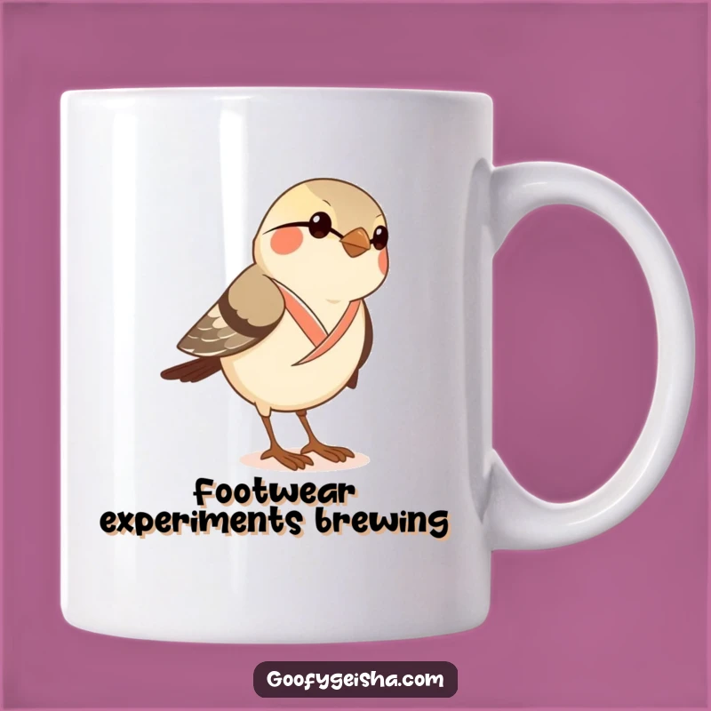 Funny Sparrow Kimono Mug - Curious Geta Sandal Attempt Gift