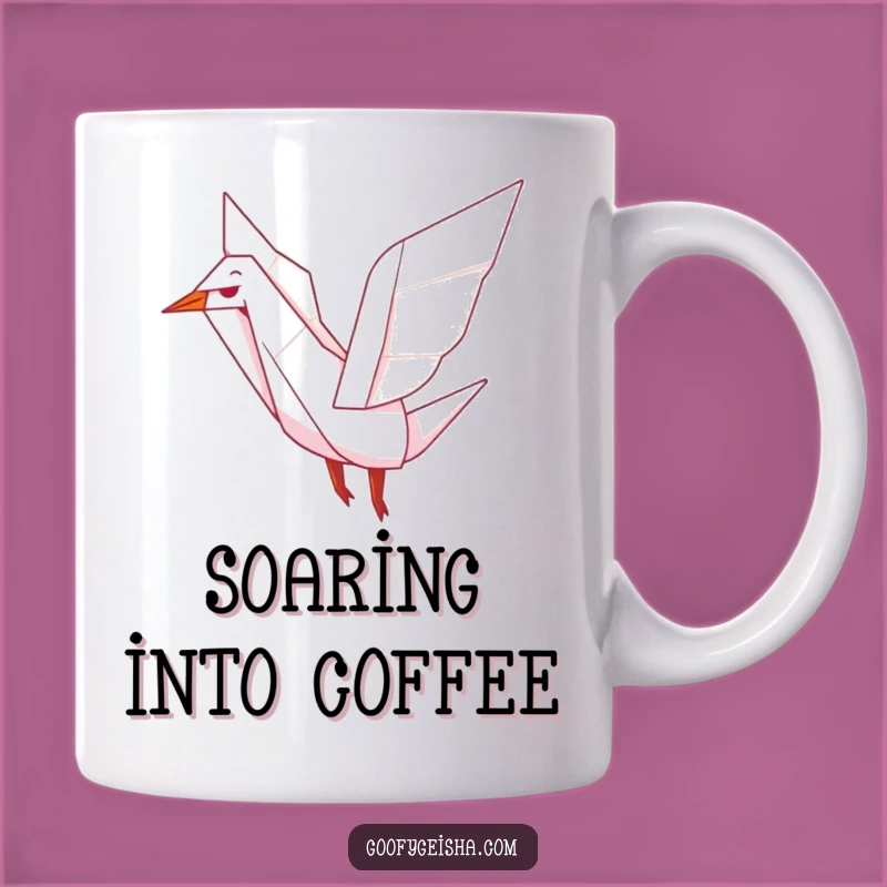 Funny Origami Crane Mug: Joyful Flapping Wings for a Happy Start