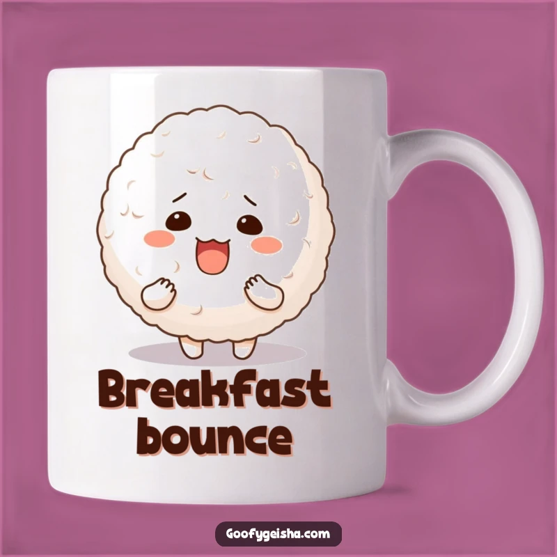 Funny Rice Ball Mug Silly Character Bouncy Food Gift