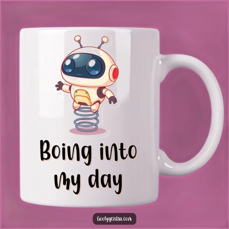 Funny Robot Mug: Bouncy Spring Action, Perfect Gift for Tech Lovers