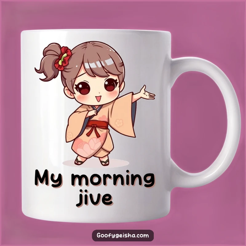 Funny Kimono Dance Mug Whimsical Character Goofy Gift