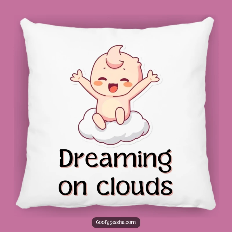 Funny Kawaii Joyful Leap Pillow: Cozy & Hilarious Cloud Decor