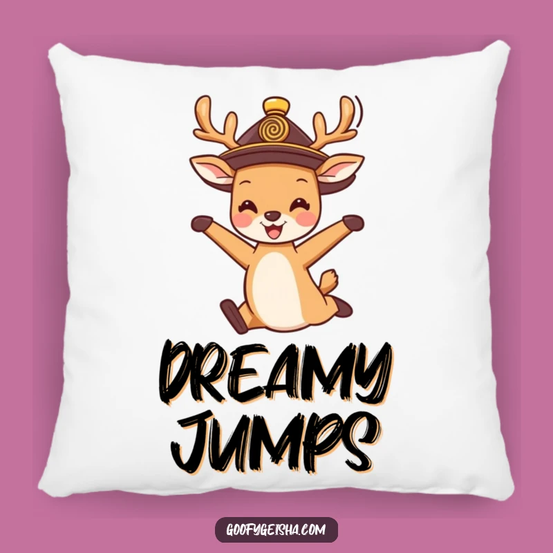 Funny Deer Jump Pillow: Happy Character Accent, Perfect Funny Gift