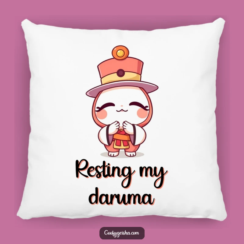 Funny Daruma Hat Pillow Bowing Character Cozy Comfort Gift