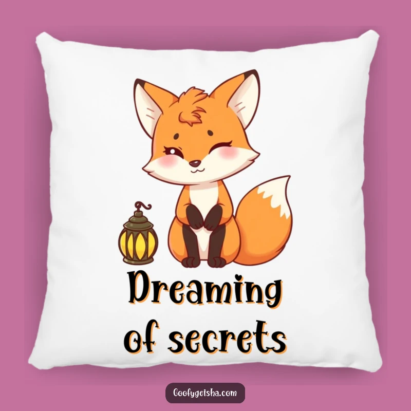 Funny Fox Lantern Pillow: Cozy Comfort with a Hint of Mystery!