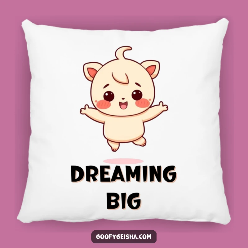 Funny Joyful Jumping Character Pillow - Cozy Rosy Cheeks Comfort Gift