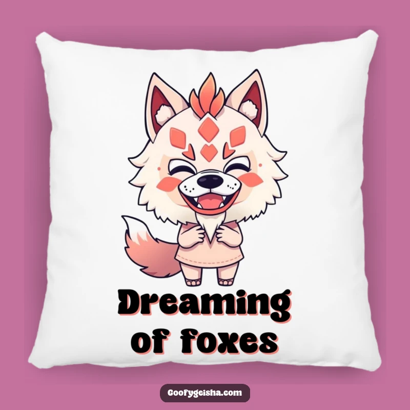 Funny Kitsune Mask Mimic Pillow: Cozy Character's Playful Spirit, Decorative Funny Gift