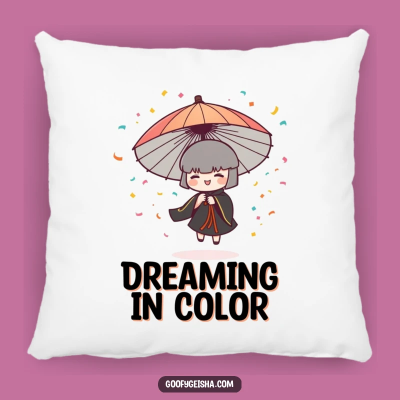 Funny Umbrella Character Pillow: Confetti Party Fun, Hilarious Home Decor Gift