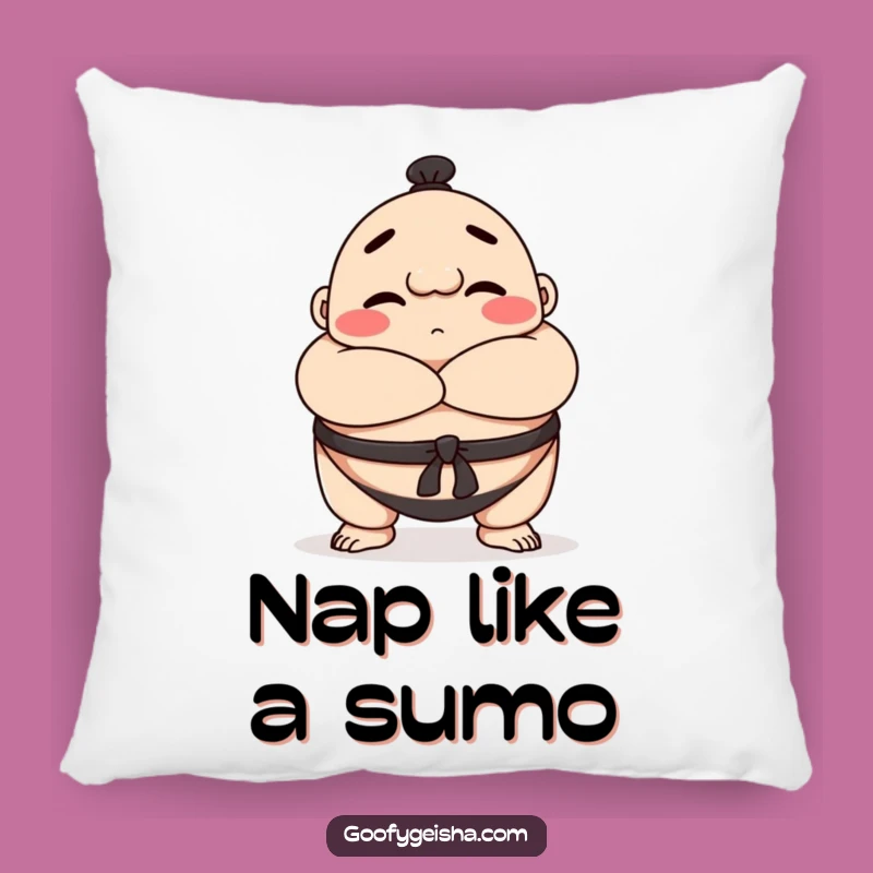 Funny Sumo Pillow: Cozy Bowing Character Cushion, Comforting Funny Gift