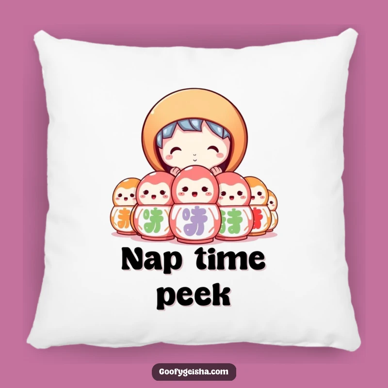 Funny Daruma Pillow - Cozy Comfort with a Curious Peek
