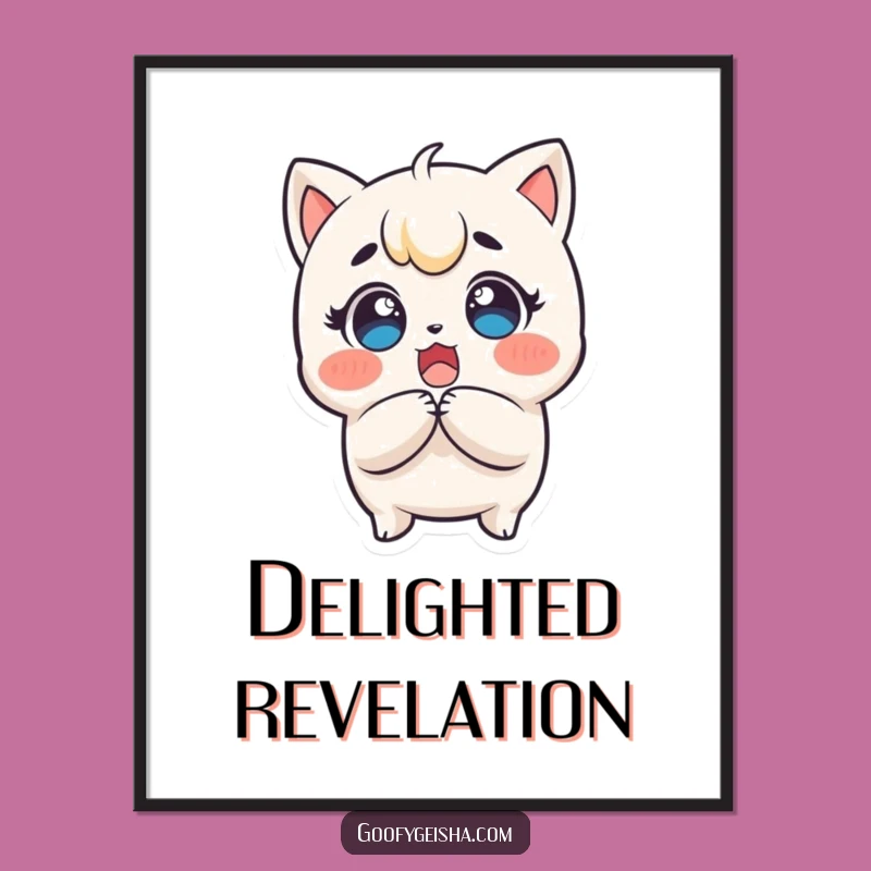 Funny Kawaii Surprise Digital Print: Instant Astonishment and Humorous Decor