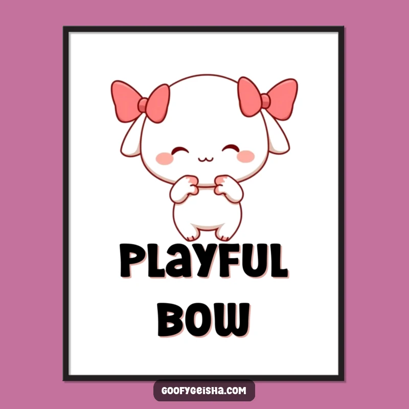 Funny Cheerful Bowing Character Digital Art - Playful Smile Art Print