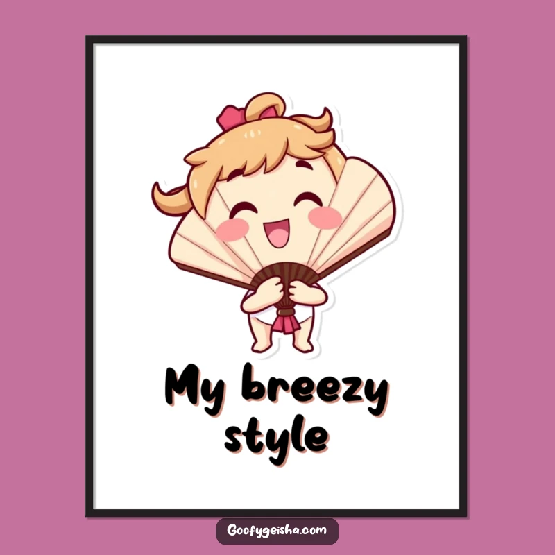 Funny Fan Character Digital Art: Instant Cheer with Playful Flourish