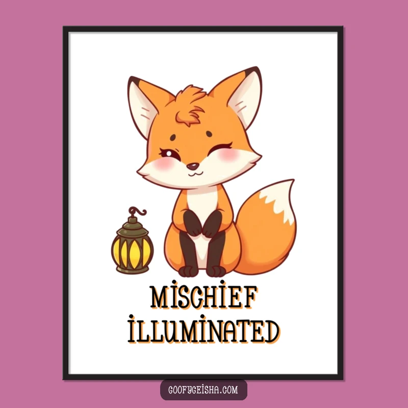Funny Fox Lantern Digital Art: Instant Intrigue for Your Walls!