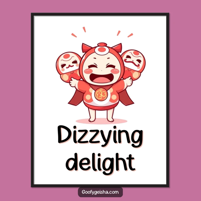 Funny Kawaii Juggling Art Print: Hilarious Digital Decor for Homes