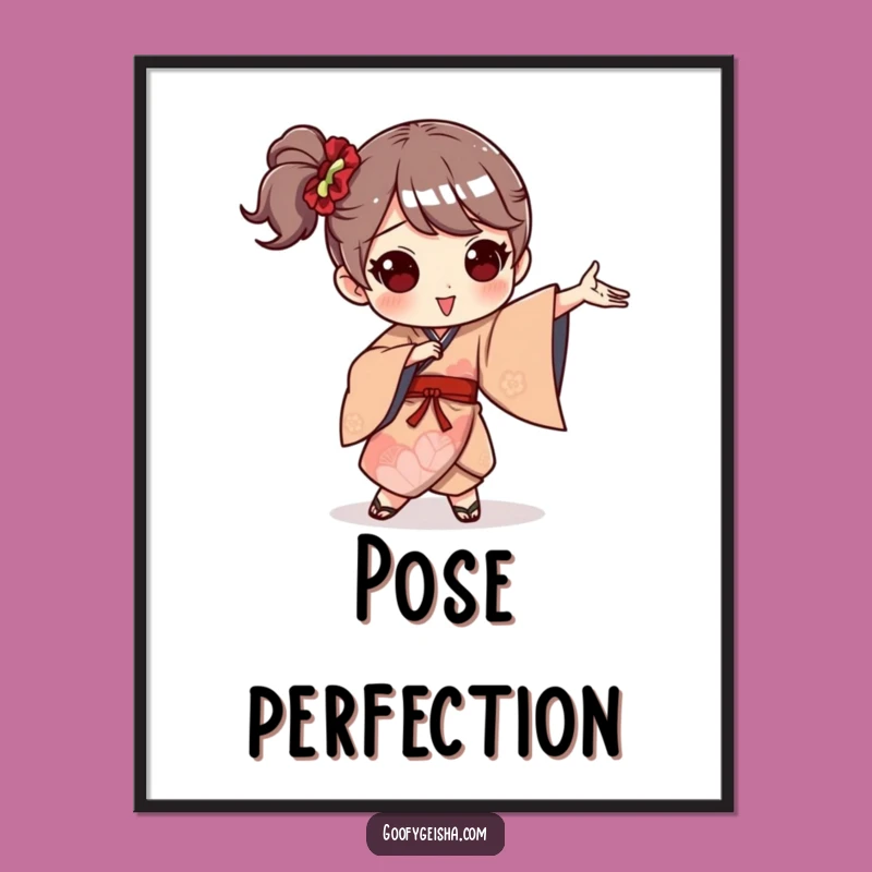 Funny Kimono Dance Digital Art Print Whimsical Goofy Decor