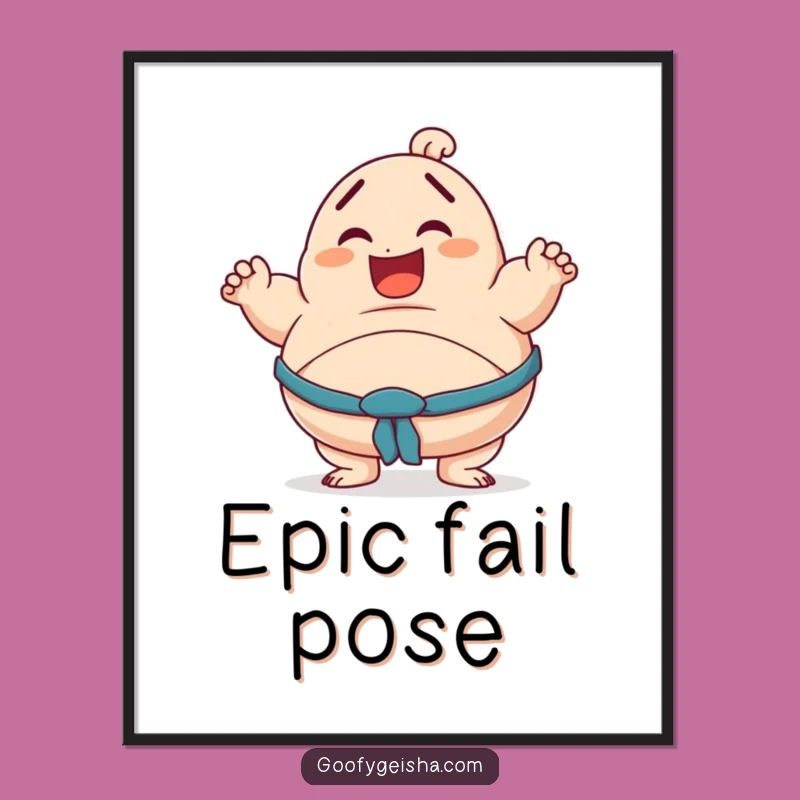 Funny Sumo Digital Art: Instant Wobbly Decor, Perfect Funny Gift for Humor