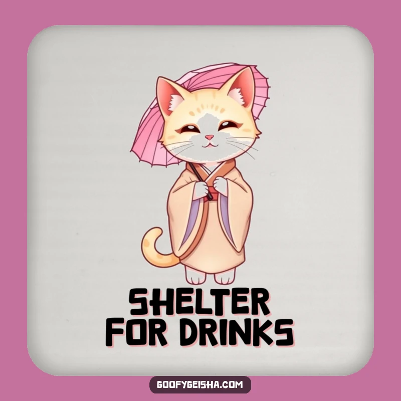 Funny Cat Kimono Coaster: Protect Surfaces Gracefully, Chic Humorous Gift