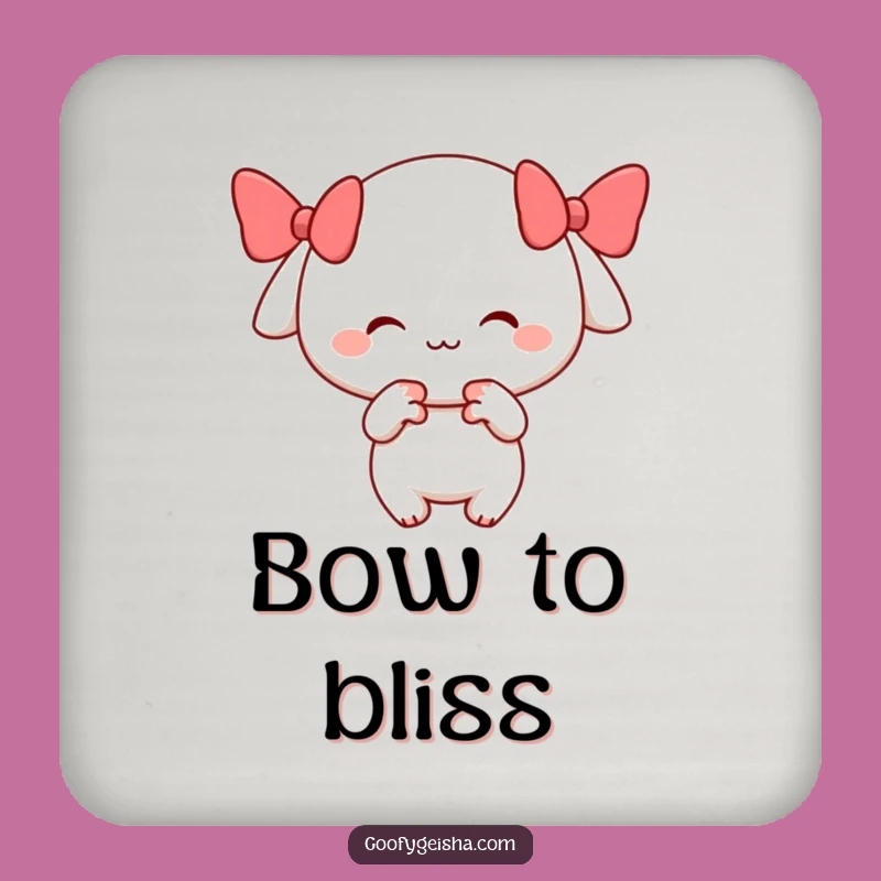 Funny Cheerful Bowing Character Coaster Set - Playful Smile Protection