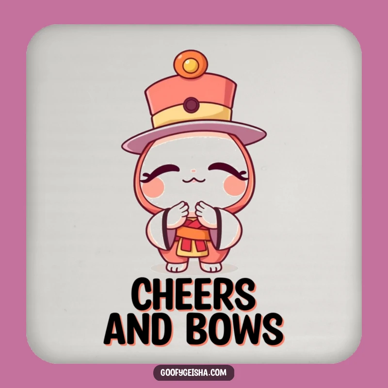Funny Daruma Hat Coaster Bowing Character Table Gift