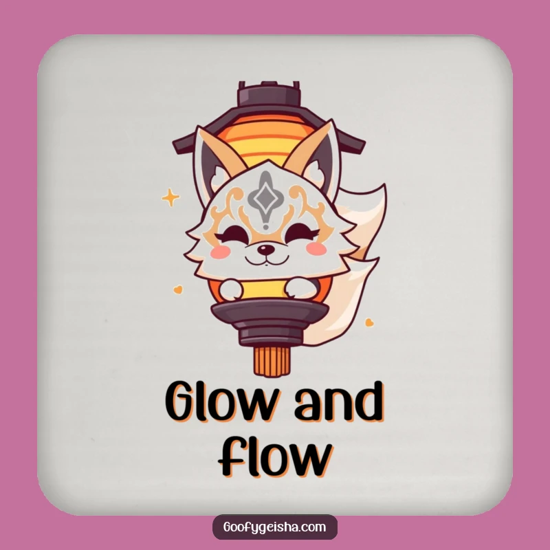 Funny Kitsune Coaster - Masked Character Lantern Drink Holder