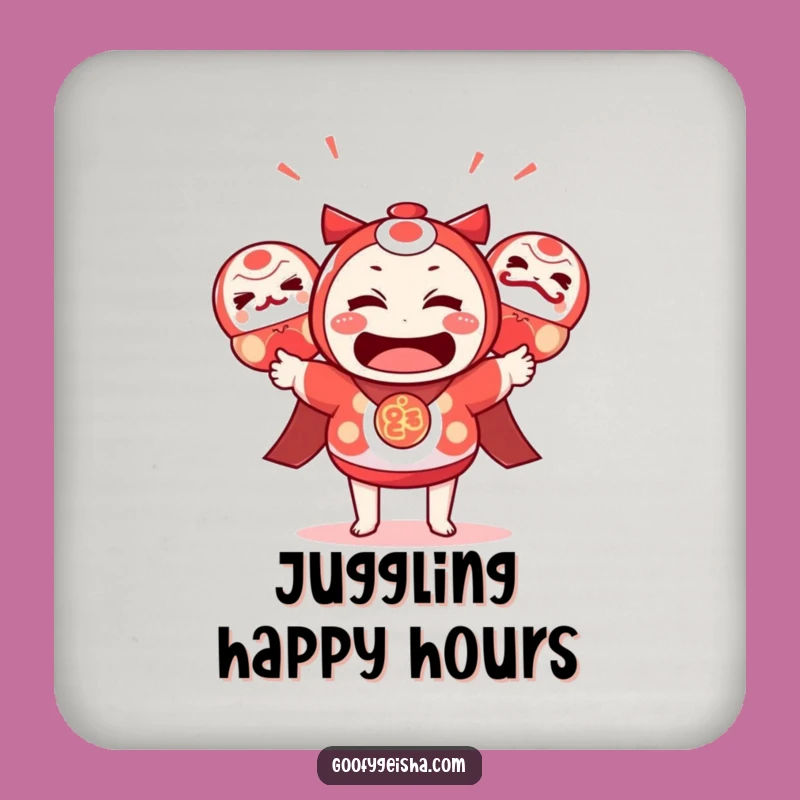 Funny Kawaii Juggling Coaster Set: Hilarious Drink Protection