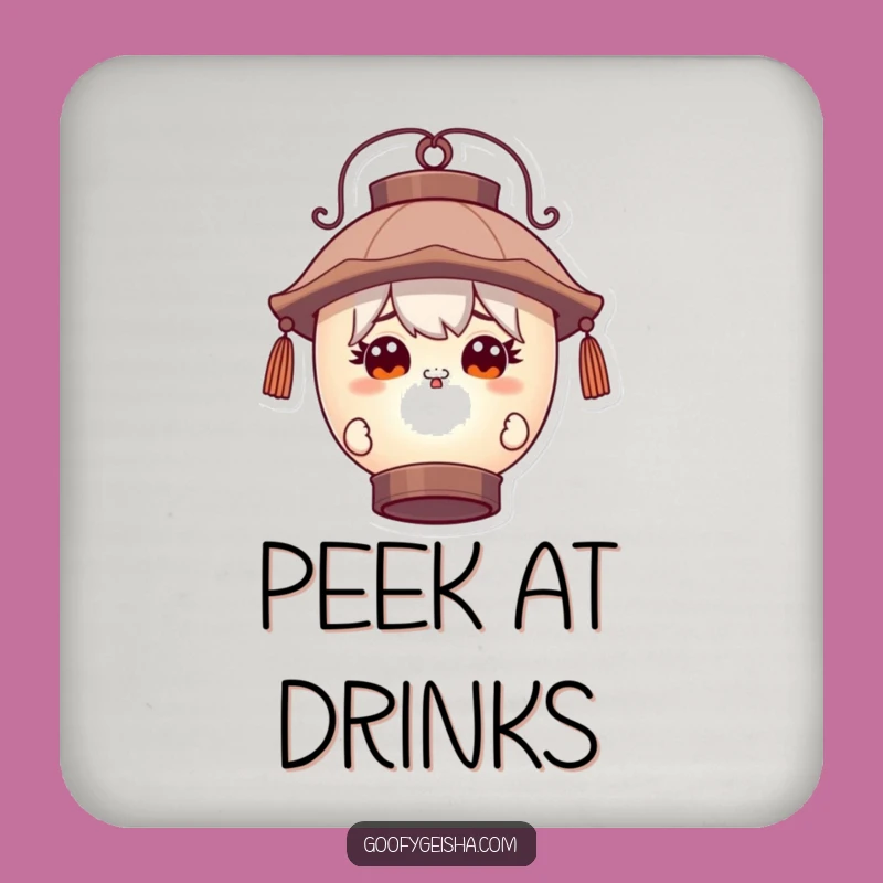 Funny Curious Peeking Character Lantern Coaster Set - Mystery Protection