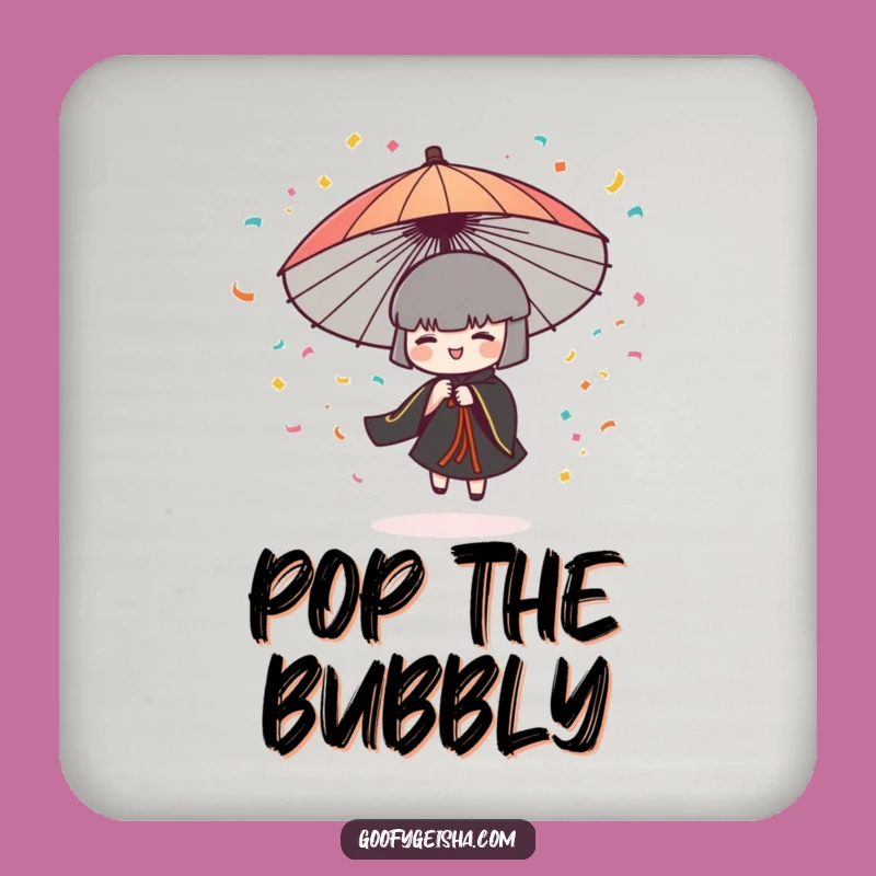Funny Umbrella Coaster: Confetti Party Fun, Protects Surfaces with Humor