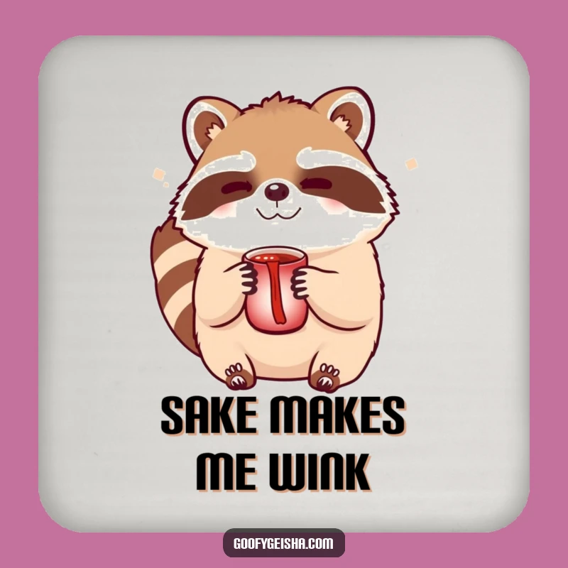 Funny Tanuki Sake Coaster Set: Winking Character Protection, Chic Funny Gift