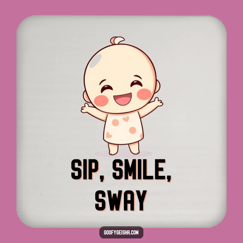 Funny Kokeshi Doll Dance Coasters: Protect Surfaces with Humor