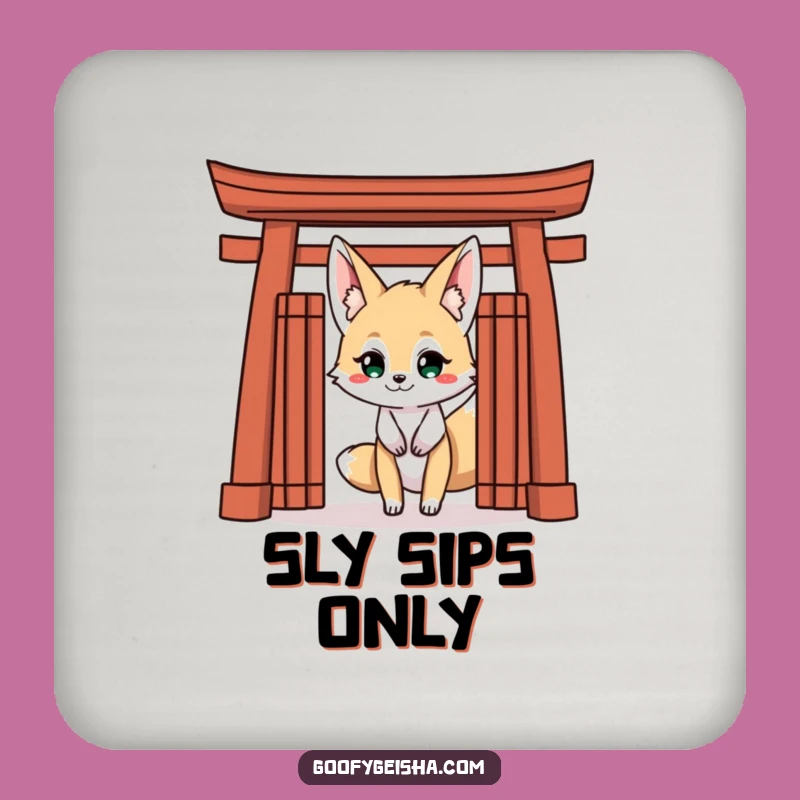 Funny Kitsune Fox Coasters: Protect Surfaces, Sly Charm - Housewarming Gift!