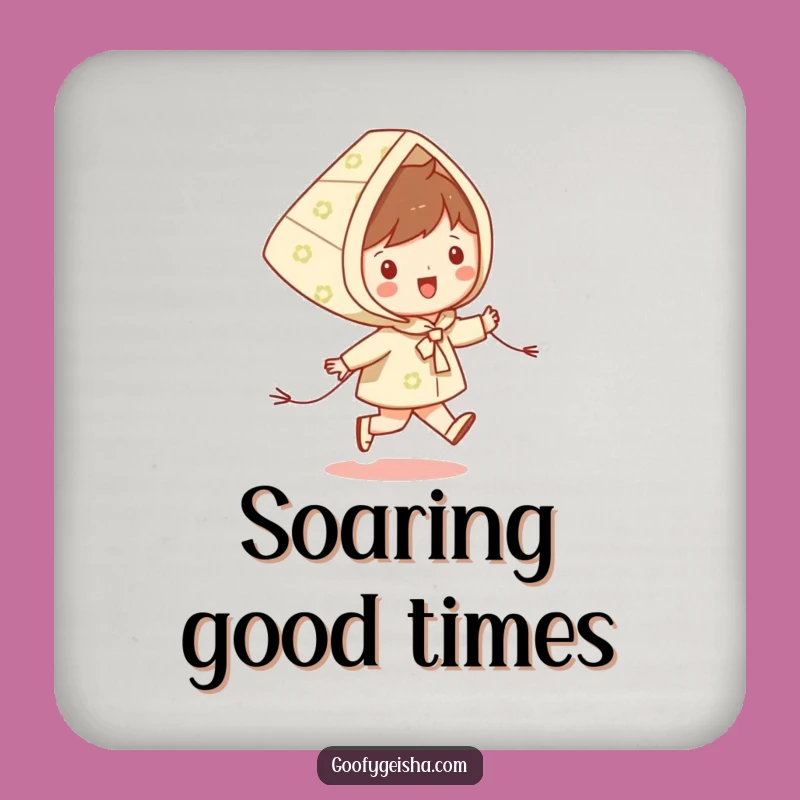 Funny Kite Coaster: Happy Skipper Decor, Unique Funny Gift for Tables