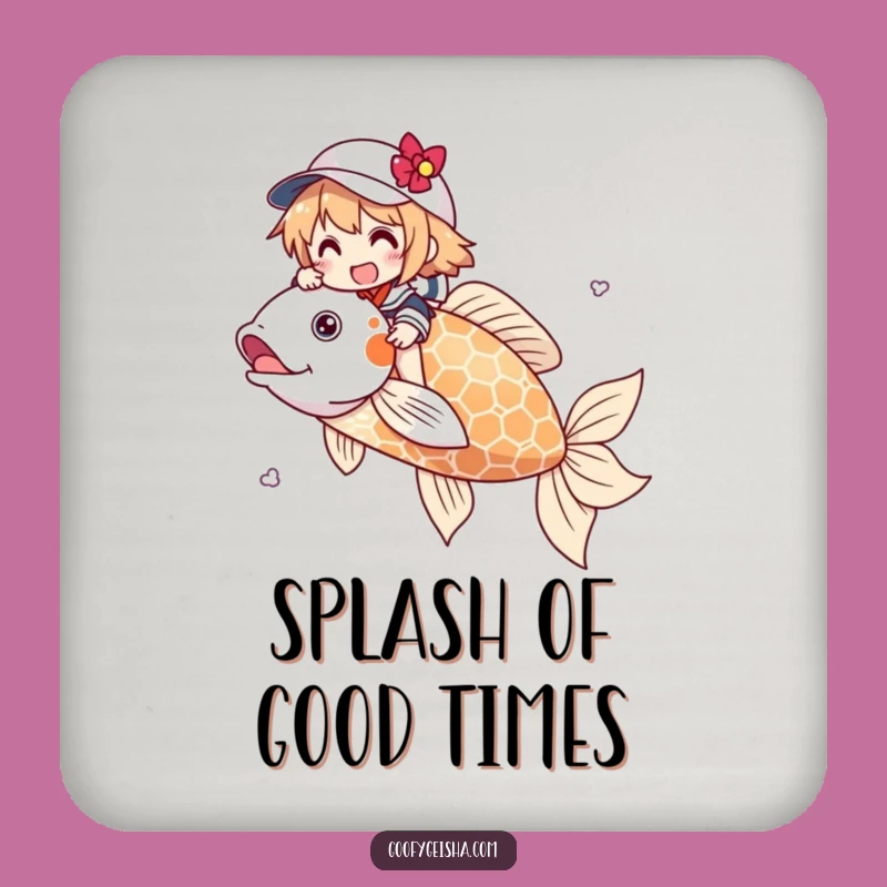 Funny Koi Rider Coaster: Protect Surfaces with Whimsy, Small but Funny Gift