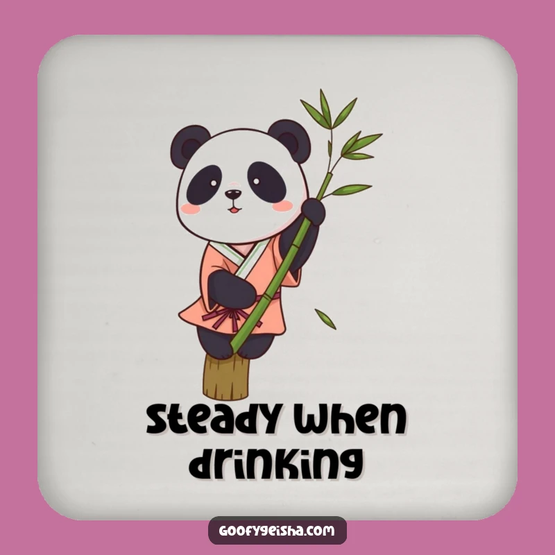 Funny Panda Kimono Coaster - Wobbly Bamboo Drink Protector Gift
